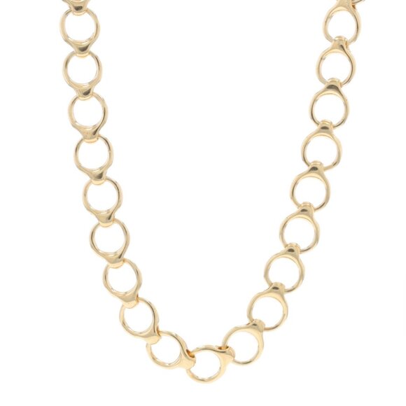 Yellow Gold Fancy Link Chain Necklace 24 1/4" - 14k Circles